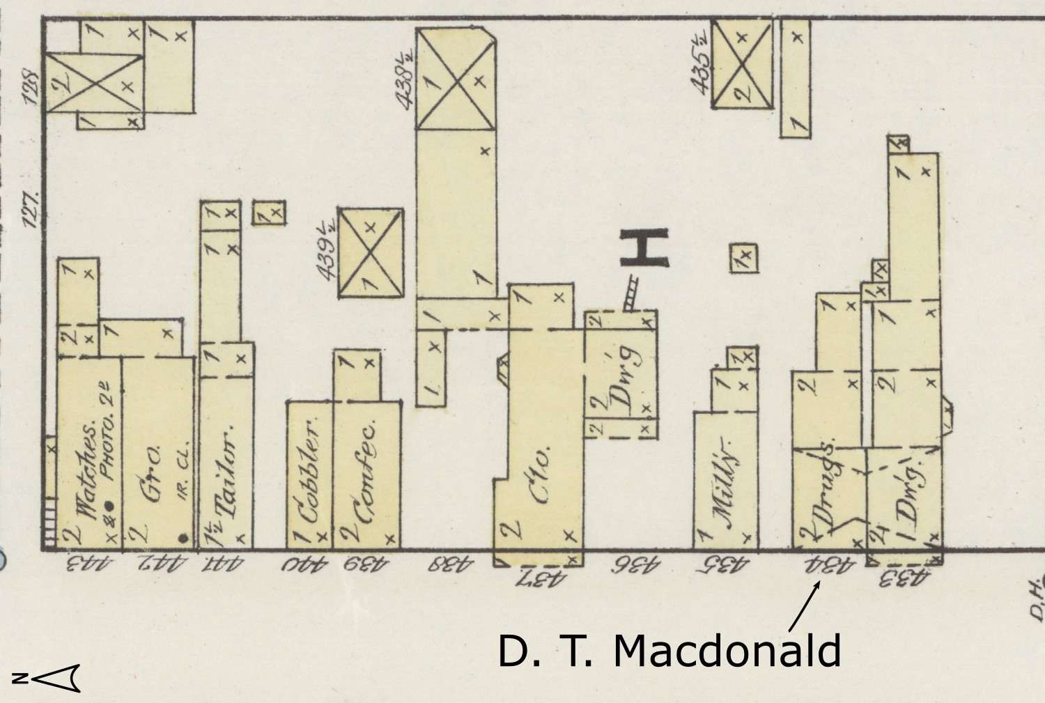 Sanborn map, North 5th St., Red Jacket - July 1888