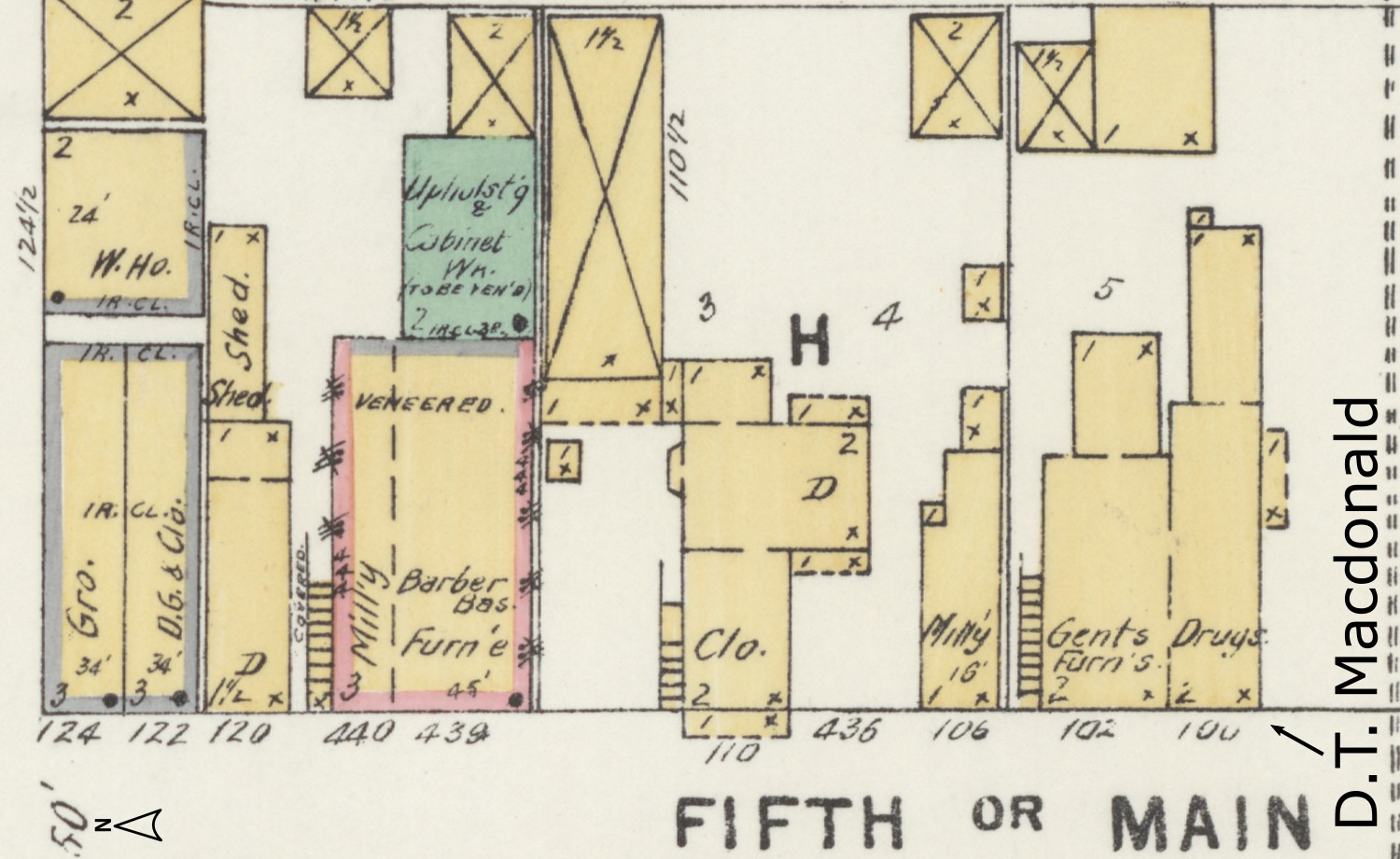 Sanborn map, North 5th St., Red Jacket - Dec 1897
